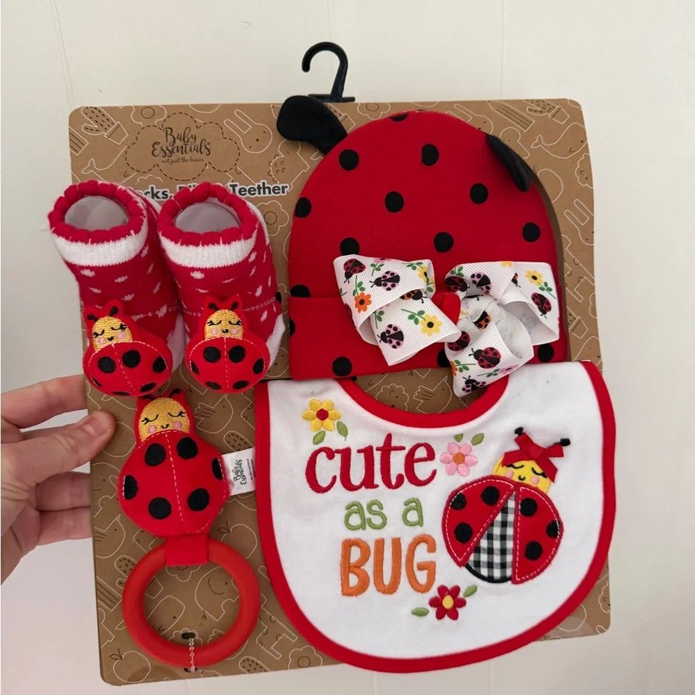 Baby Essentials Ladybug Themed Accessory Set
